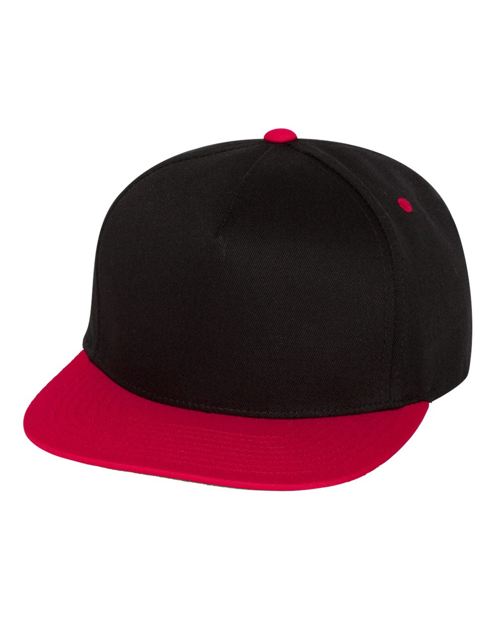 2 Colored Five-Panel Flat Bill Snapback Cap