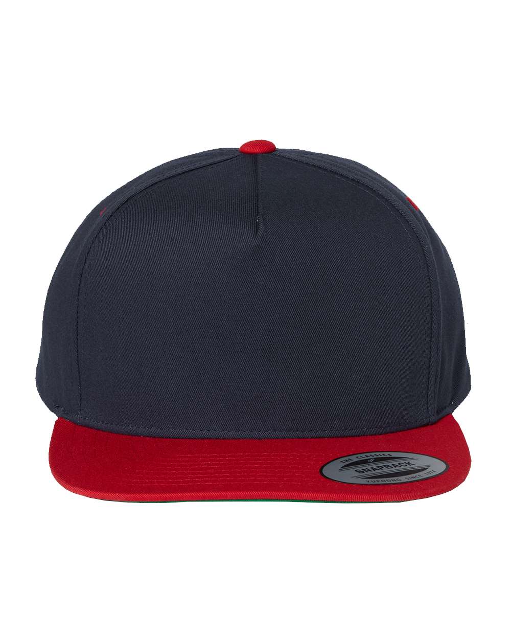 2 Colored Five-Panel Flat Bill Snapback Cap