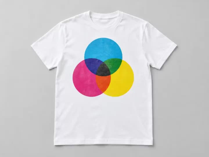 White t-shirt with a full-color DTF print